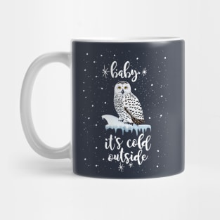 Winter nights snowy owl, winter forest in the nights, perfect for natura Mug